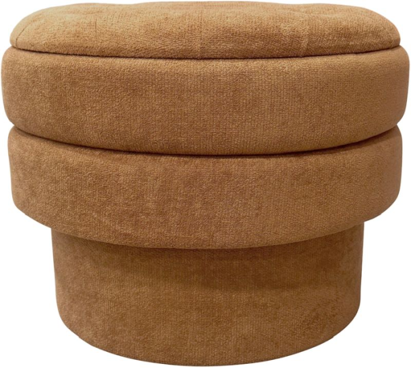 Worldwide Homefurnishings Inc. Kepler Rust Round Storage Ottoman