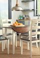 Signature Design by Ashley® Woodanville Brown Round Drop Leaf Table with Cream Wooden Legs-4