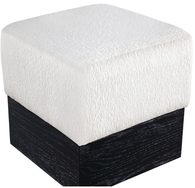 Meridian Furniture Havre Cream/Black Upholstered Ottoman-2