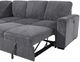 Global Furniture USA U2660-1 5-Piece Corduroy Sectional with Pull Out Sofa Bed-1