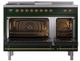 Ilve® Nostalgie II Noblesse 48'' Emerald Green Pro Style Dual Fuel Range with Brass Trim-1