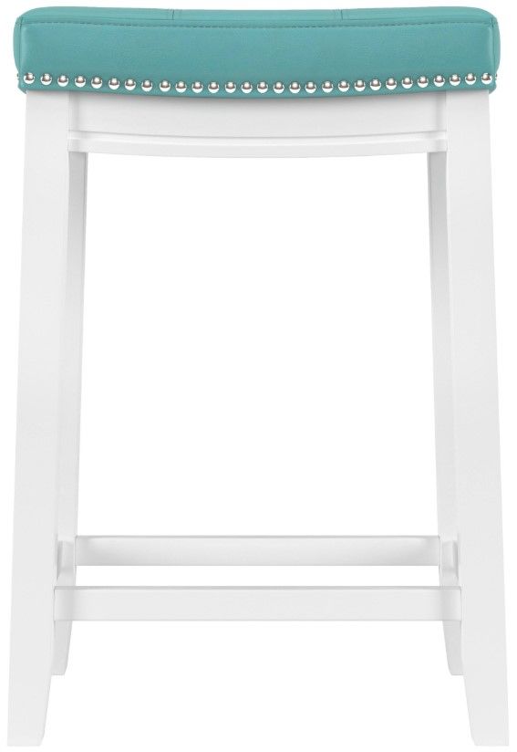 Linon Claridge Teal/White Counter Stool-2