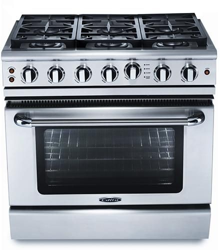 Capital Cooking™ Precision™ 36" Stainless Steel Pro Style Gas Range-0