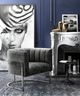TOV Furniture Magnolia Slub Grey Chair with Silver Base-3