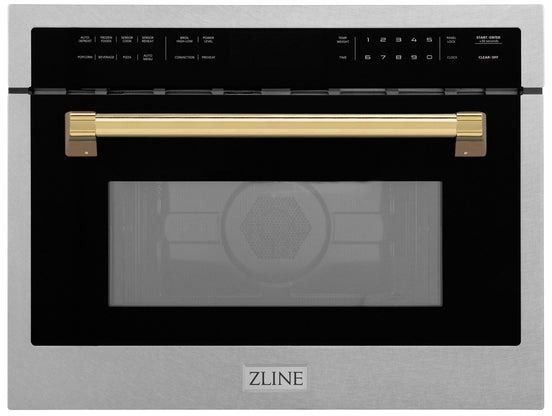 ZLINE Autograph Edition 24" 1.6 Cu. Ft. Fingerprint Resistant Satin Stainless Steel Electric Speed Oven-0