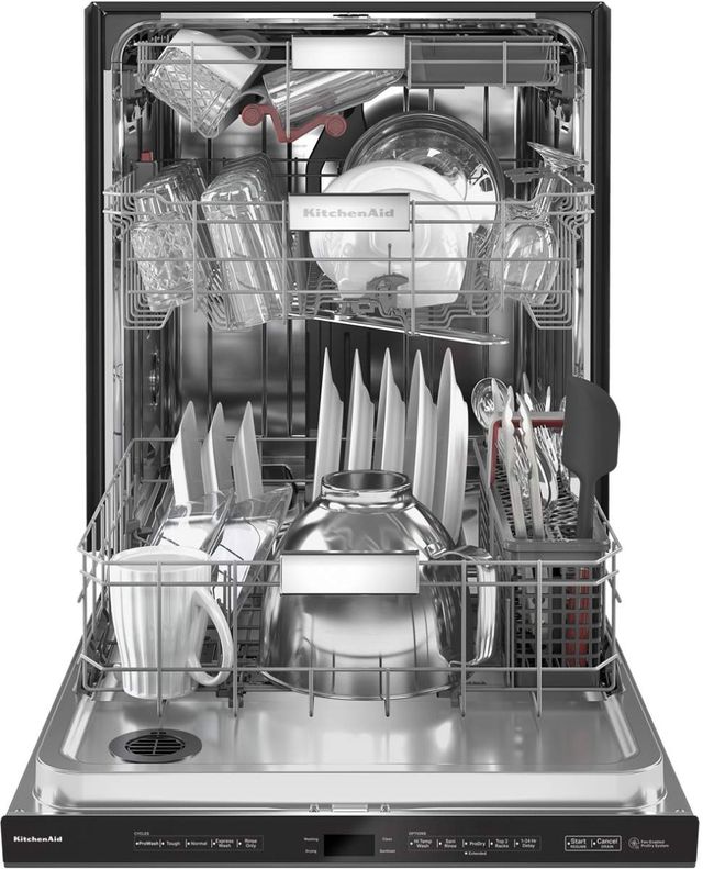 KitchenAid® 24" PrintShield™ Black Stainless Steel Built In Dishwasher-2