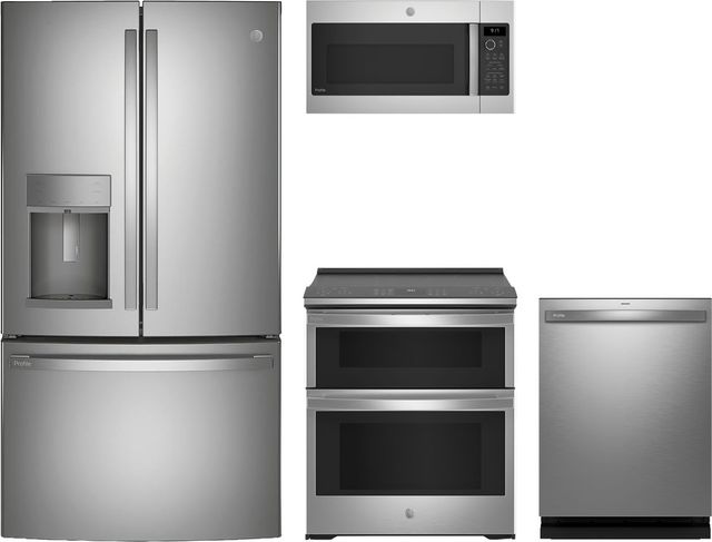 GE Profile™ 4 Piece Stainless Steel Electric Kitchen Package-0