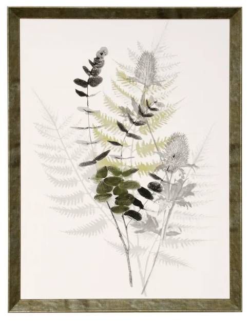 StyleCraft Wild Foliage Black/Green/Light Gray/White Rustic Wall Art-0