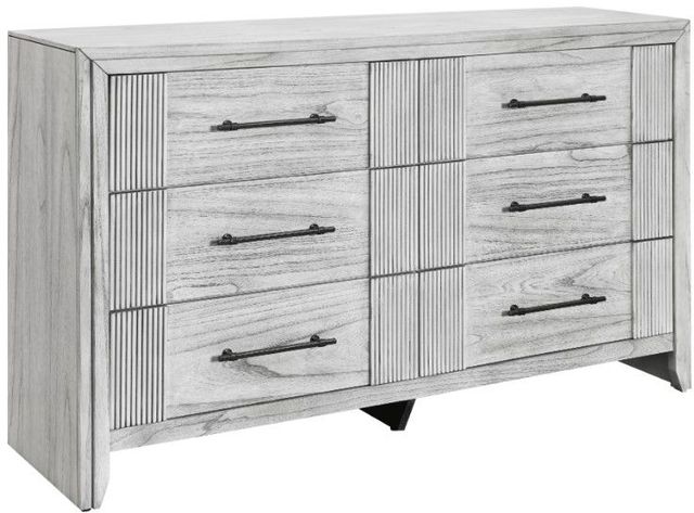 Global Furniture USA Elsie 5-Piece Gray Queen Upholstered Panel Bedroom Set-3