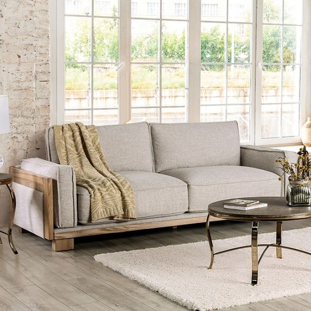 Furniture of America® Harstad 2-Piece Light Brown Sofa Set-0