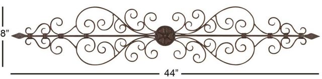 Deco Marche Brown Scroll Long Slim Wall Decor-2