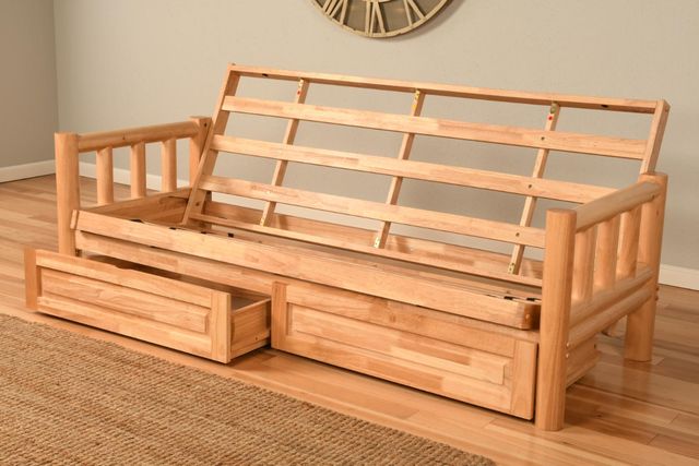 Kodiak Furniture Lodge Peter's Cabin/Natural Full Storage Futon with Mattress-2
