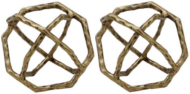 Signature Design by Ashley® Laddington 2-Piece Antique Brass Sculpture Set