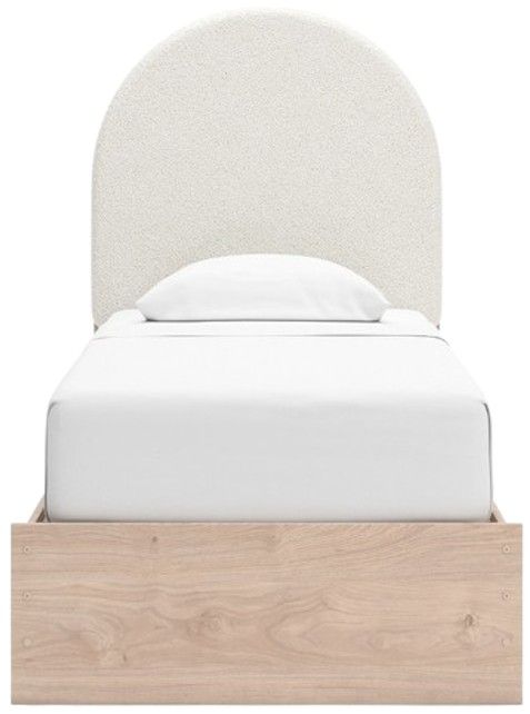 Signature Design by Ashley® Arloster Tan/White Twin Upholstered Panel Bed-2