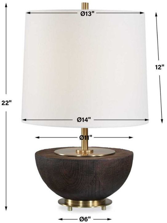 Uttermost® Kalo Mahogany Semi-Circular Table Lamp-3