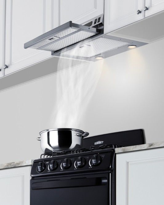 Summit® 20” Stainless Steel ADA Compliant Ductless Retractable Under Cabinet Range Hood-1