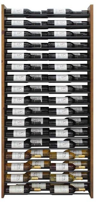 Vinotemp® Epicureanist 68 Bottle Walnut Wall Mounted Wine Shelf-1