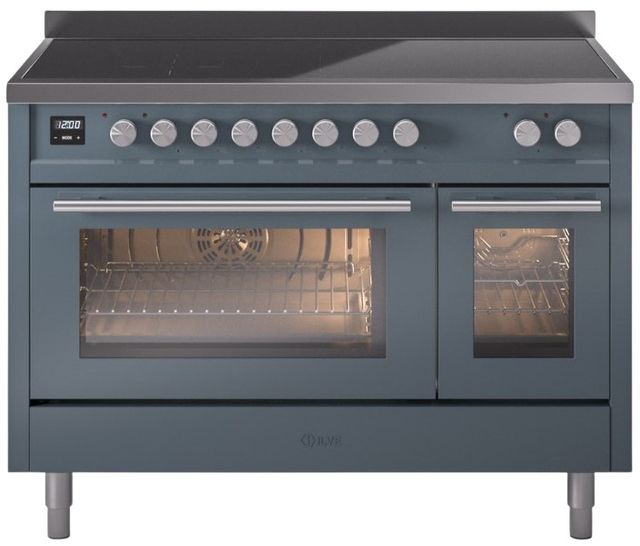 Ilve® Professional Plus II 48" Blue Gray Pro Style Induction Range-0