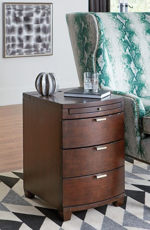 Hammary® Bowfront Cherry Chairside Table-1