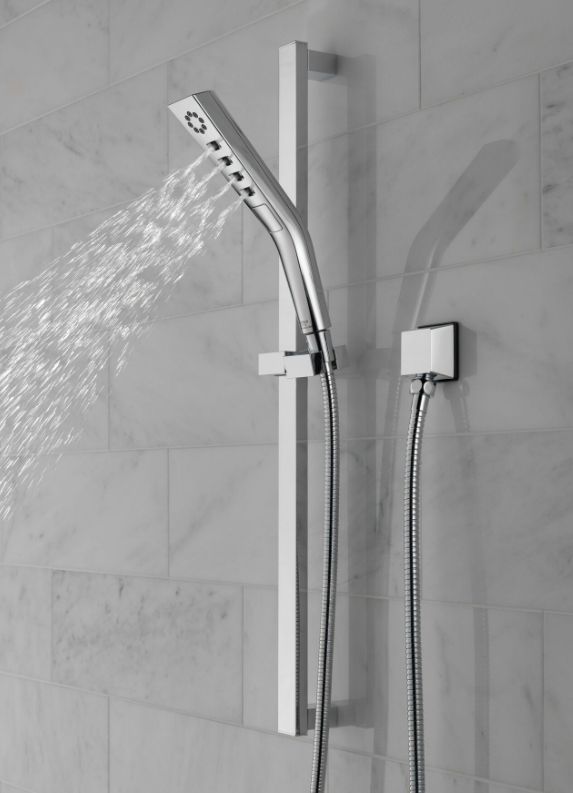 Delta Universal Showering Chrome H2Okinetic® Slide Bar Hand Shower-1