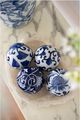 A & B Home Aline 4-Piece Blue/White Decorative Spheres Set-3