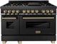 ZLINE Autograph Edition 48" Black Stainless Steel Pro Style Dual Fuel Range-0