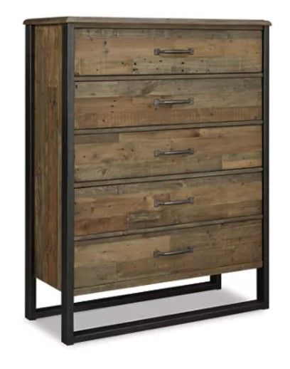 Signature Design by Ashley® Sommerford 5-Piece Brown California King Panel Bed with Storage Set-3