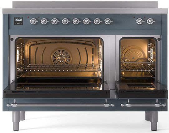 Ilve® Nostalgie II Series 48" Blue Grey Pro Style Induction Range-3