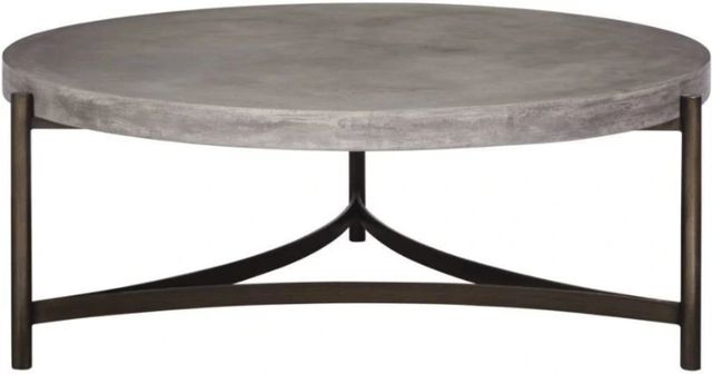 Modus Furniture Lyon Natural Coffee Table with Brushed Bronze Base-2