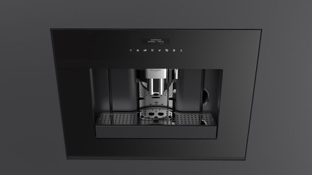 Fulgor Milano Distinto 24" Black Glass Built-In Coffee Maker-4