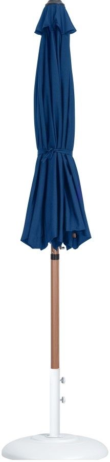 Meridian Furniture Fiji Navy/White Aluminum Outdoor Patio Umbrella and Round Base-1