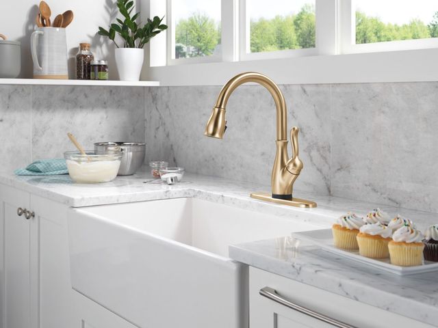 Delta Leland® Champagne Bronze Touch2O® Kitchen Faucet-1