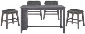Mazin Furniture Timbre 5 Piece Gray Dining Room Set-0