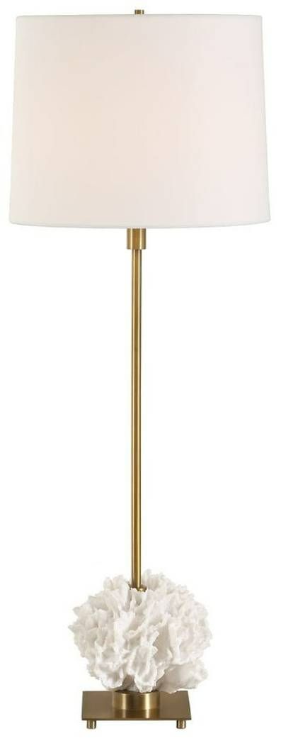 Uttermost® Caronia Ivory Buffet Lamp with Antique Brass Accent-0
