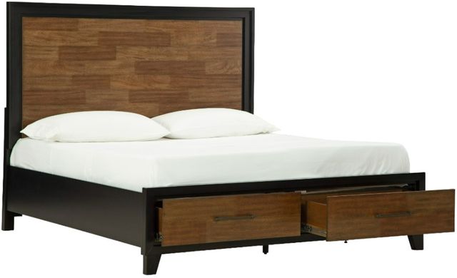 Benchcraft® Kraeburn Black/Brown California King Panel Storage Bed-2