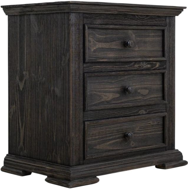 International Furniture Direct Terra Dark Black Nightstand-0
