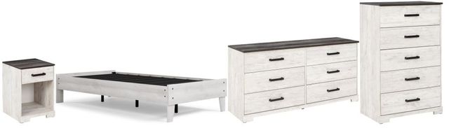 Signature Design by Ashley® Shawburn 4-Piece Whitewash Full Platform Bed Set-0