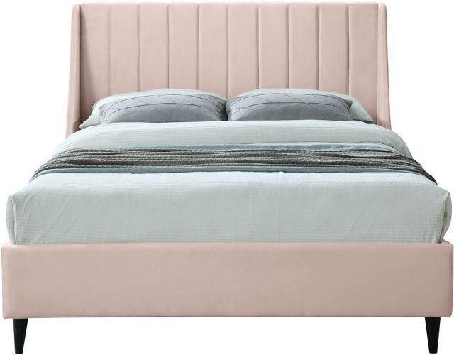 Meridian Furniture Eva Pink Velvet Queen Bed-1