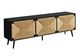 Monarch Specialties Inc. Black/Seagrass 72" TV Stand with 3 Doors-0