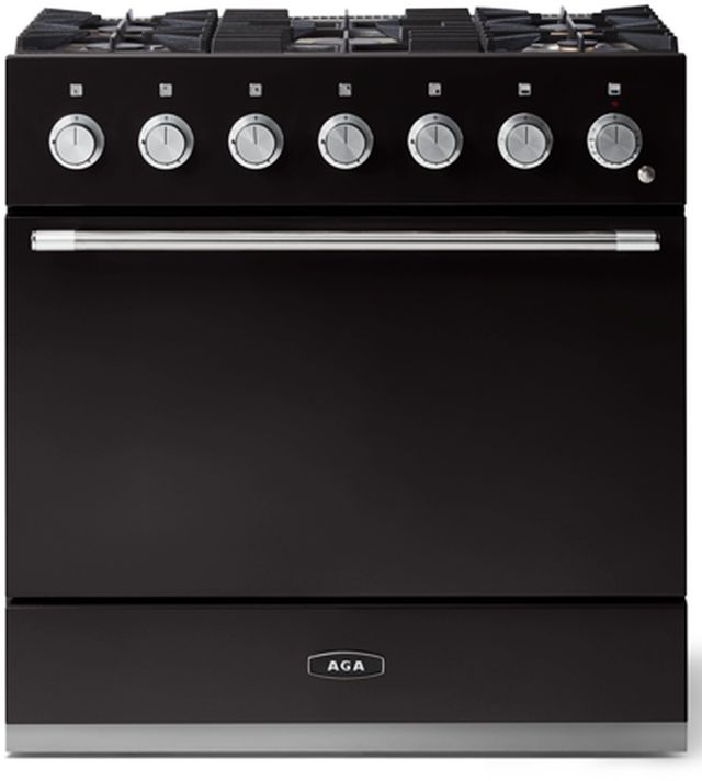 AGA™ Mercury 36" Matte Black Pro Style Dual Fuel Range-0
