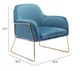 Zuo® Nadir Blue and Gold Arm Chair-4