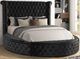 Furniture of America® Sansom Black Queen Upholstered Platform Bed-0