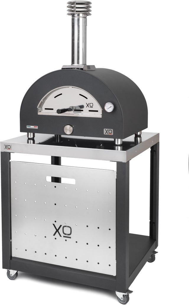 XO 29" Black Countertop Liquid Propane and Wood Pizza Oven-2