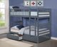 IFDC Gray Youth Single/Single Bunk Storage Bed-1