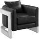 ACME Furniture Betla Aluminum/Black Leather Accent Chair-0
