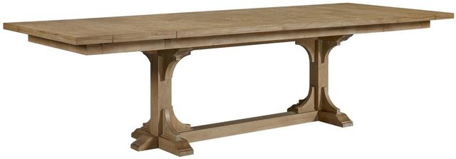 Bernards Tarrington Cashew Trestle Dining Table with Extension Leaf-0