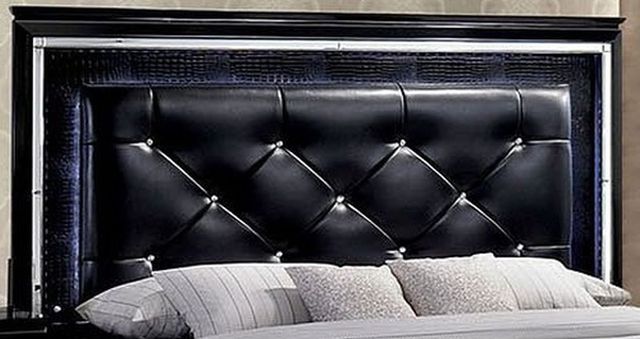 Furniture of America® Bellanova Black Eastern King Panel Bed-2