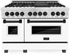 ZLINE Autograph Edition 48" Satin Stainless Steel Pro Style Dual Fuel Range with White Matte Door-0