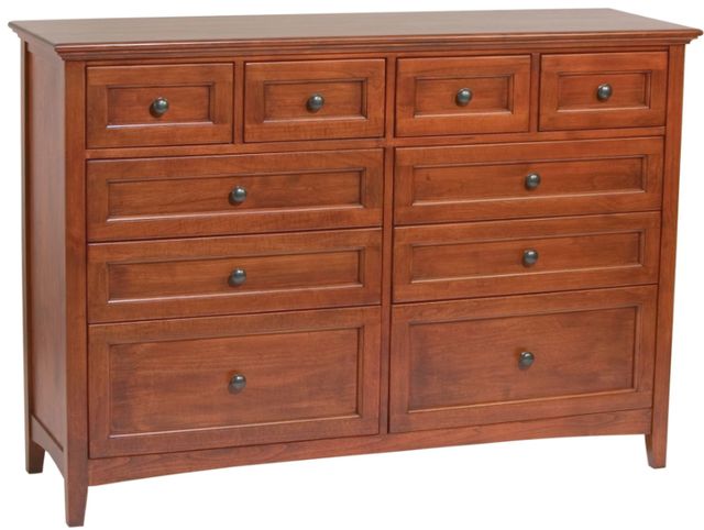Whittier Wood® Furniture McKenzie Glazed Antique Cherry 10-Drawer Dresser-0