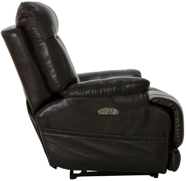 Catnapper® Naples Chocolate Power Headrest Recliner with Extended Ottoman-2